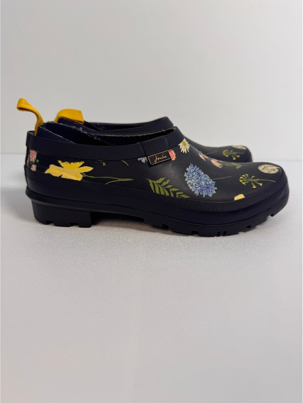 Joules Floral Garden Clogs Navy Waterproof Rain Garden Shoes Slip On Womens 8